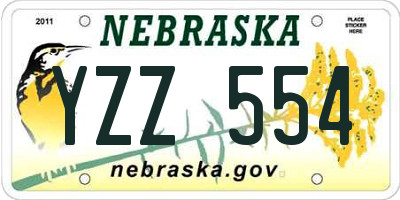 NE license plate YZZ554