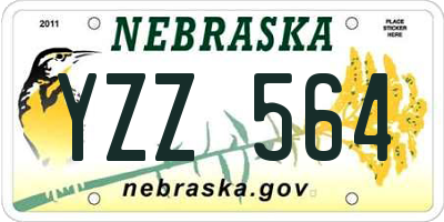 NE license plate YZZ564