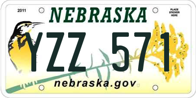 NE license plate YZZ571