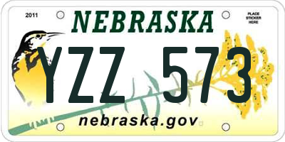 NE license plate YZZ573