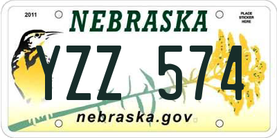 NE license plate YZZ574