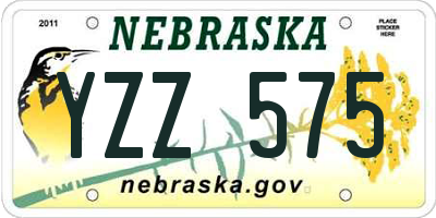 NE license plate YZZ575