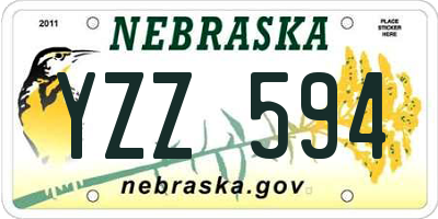 NE license plate YZZ594