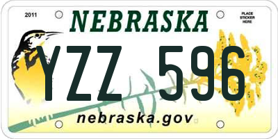 NE license plate YZZ596
