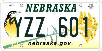 NE license plate YZZ601