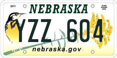 NE license plate YZZ604