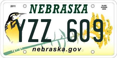NE license plate YZZ609