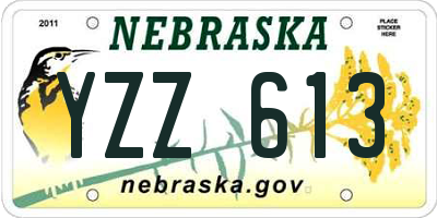 NE license plate YZZ613