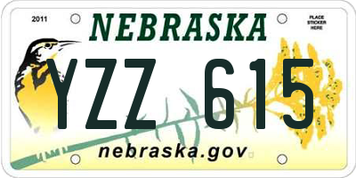 NE license plate YZZ615