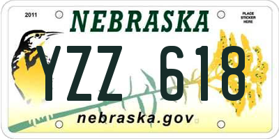 NE license plate YZZ618