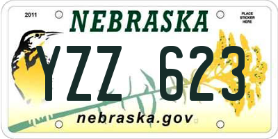 NE license plate YZZ623
