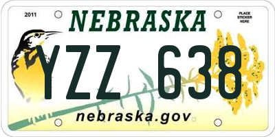 NE license plate YZZ638