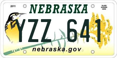 NE license plate YZZ641
