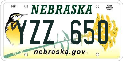 NE license plate YZZ650