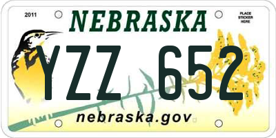 NE license plate YZZ652