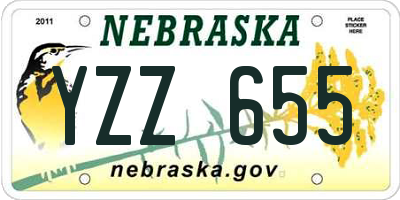 NE license plate YZZ655