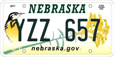 NE license plate YZZ657