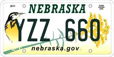NE license plate YZZ660