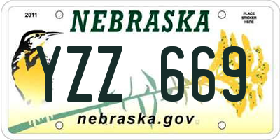 NE license plate YZZ669