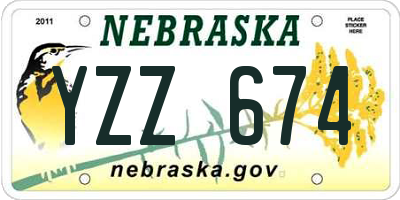 NE license plate YZZ674