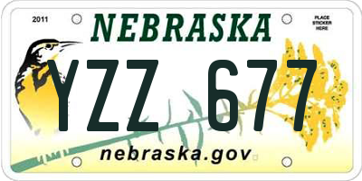 NE license plate YZZ677