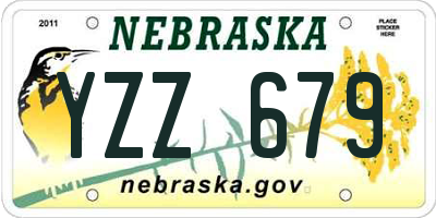 NE license plate YZZ679