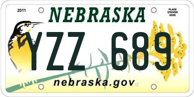NE license plate YZZ689