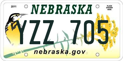 NE license plate YZZ705