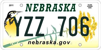 NE license plate YZZ706