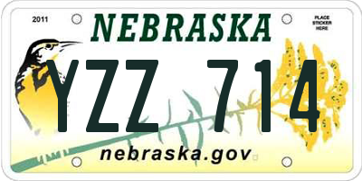 NE license plate YZZ714