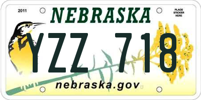 NE license plate YZZ718