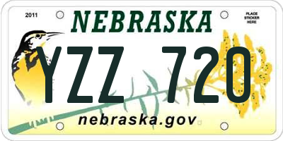 NE license plate YZZ720