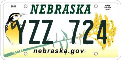 NE license plate YZZ724