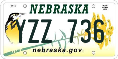 NE license plate YZZ736
