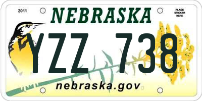 NE license plate YZZ738