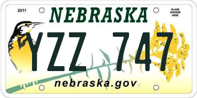 NE license plate YZZ747
