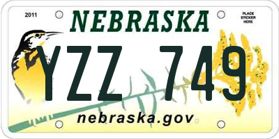 NE license plate YZZ749