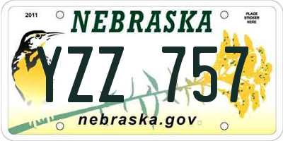 NE license plate YZZ757