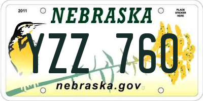 NE license plate YZZ760