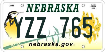 NE license plate YZZ765