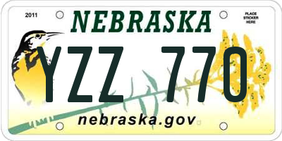 NE license plate YZZ770
