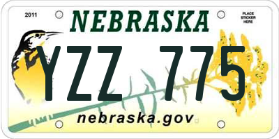 NE license plate YZZ775