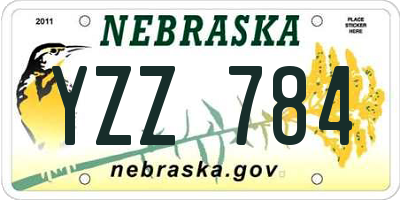 NE license plate YZZ784