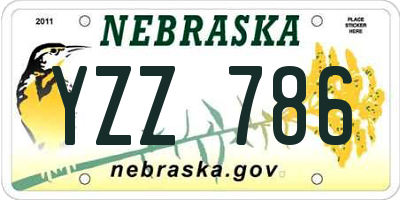 NE license plate YZZ786