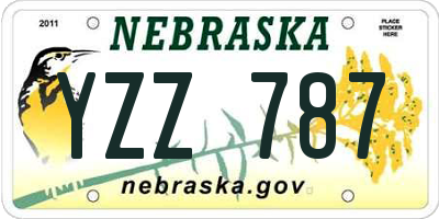 NE license plate YZZ787
