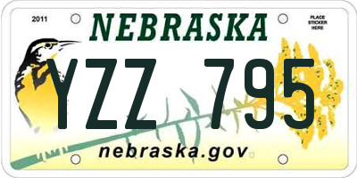 NE license plate YZZ795
