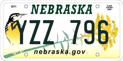 NE license plate YZZ796