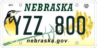 NE license plate YZZ800