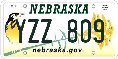 NE license plate YZZ809