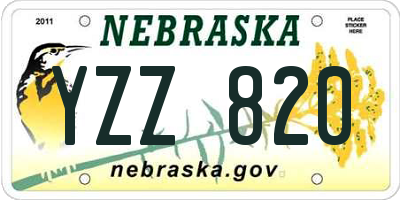 NE license plate YZZ820